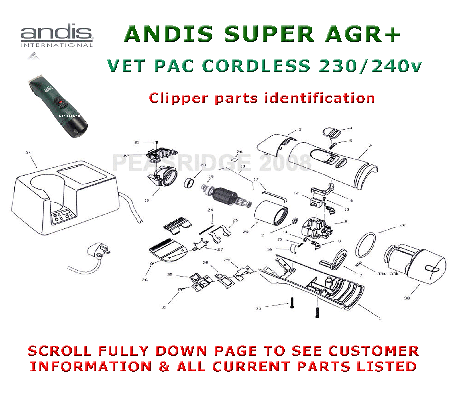 andis super agr  cordless clippers