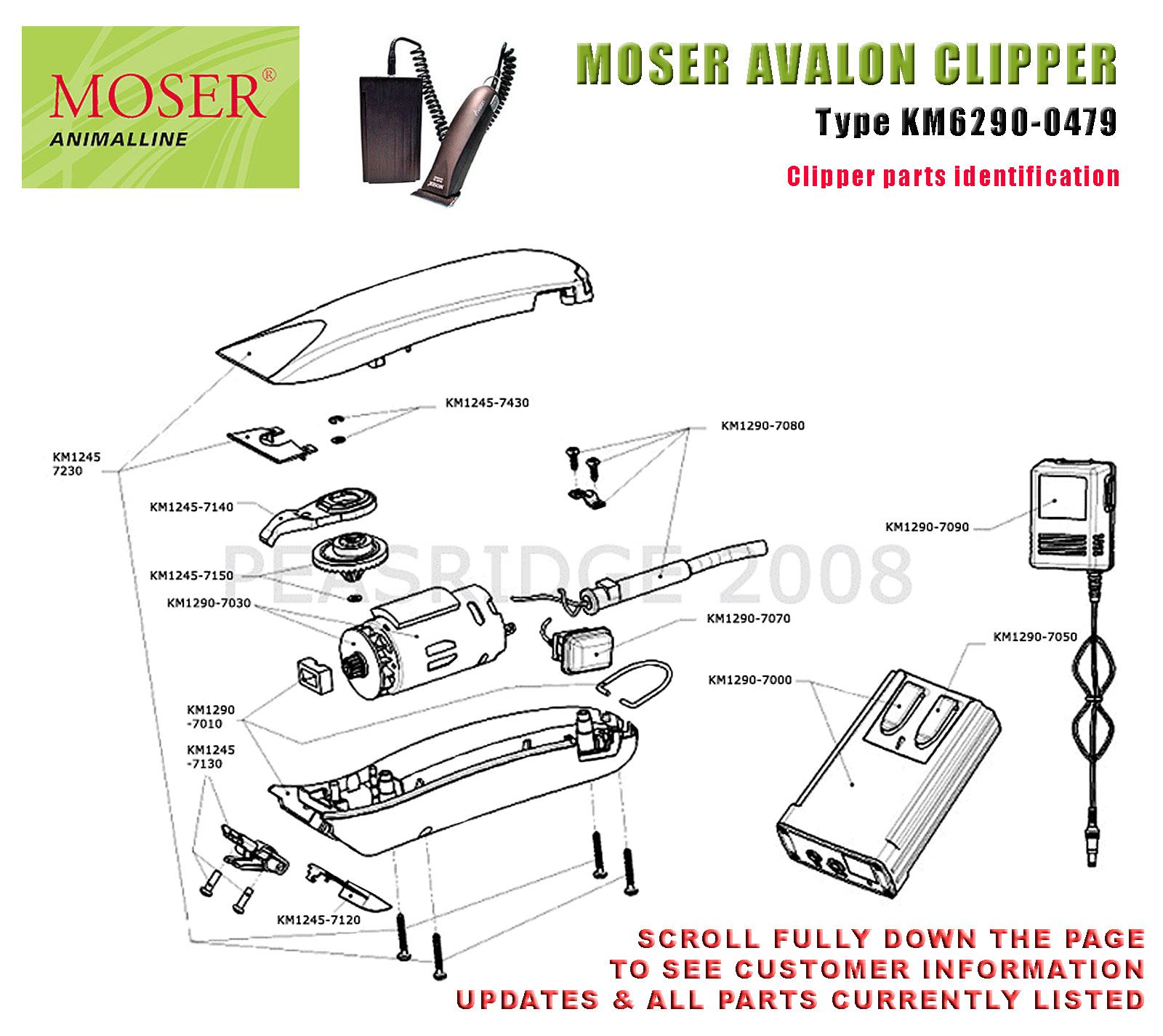 moser trimmer 1400 parts