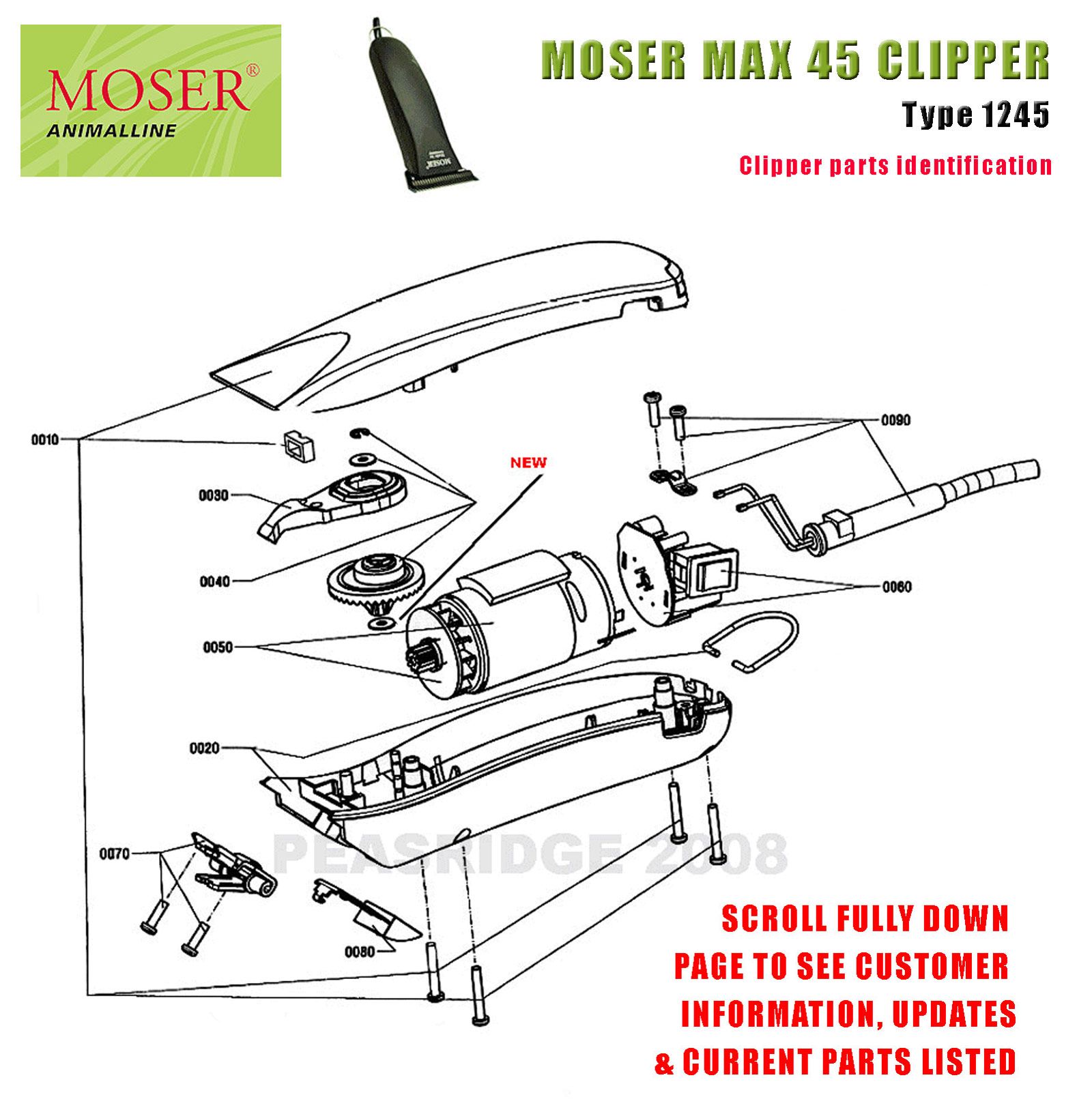 moser trimmer spare parts